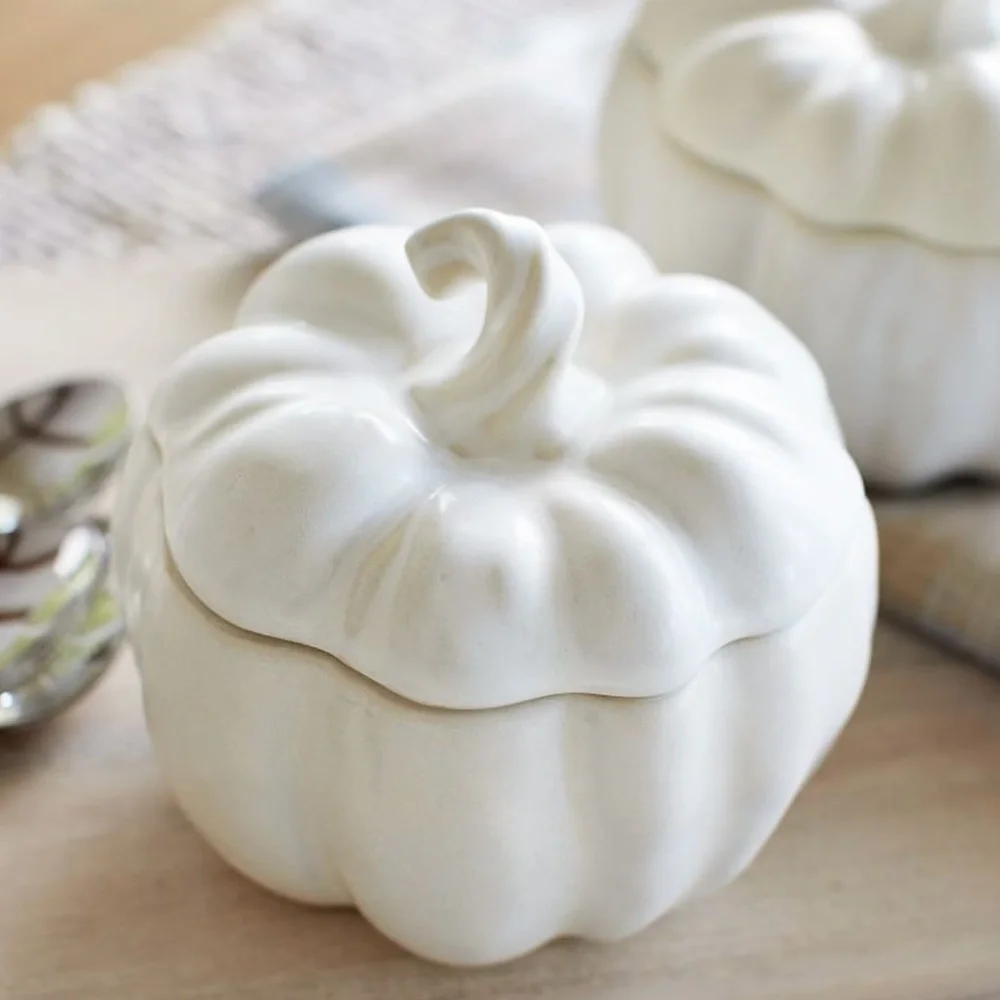 Pottery Barn Glazed Stoneware Pumpkin Bowl Soup Dish New With Tag